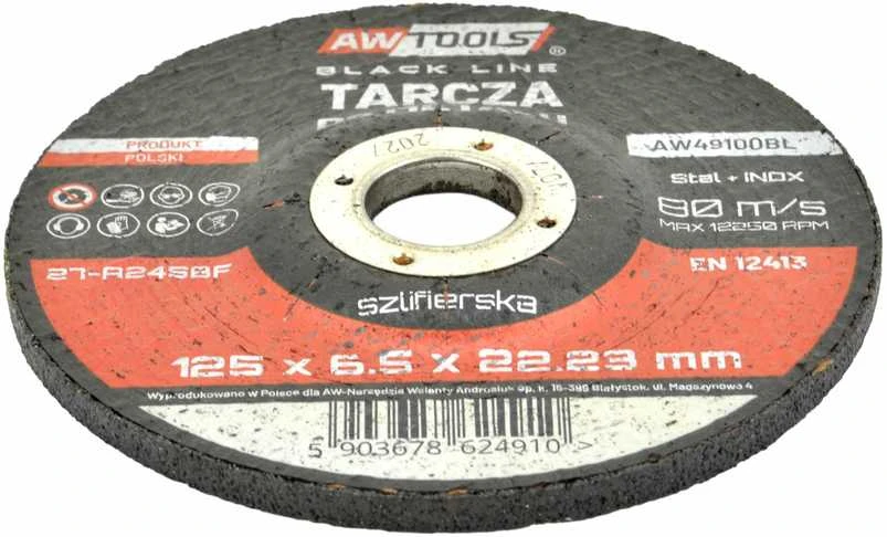 AW-Tools AWTOOLS ŠLIFAVIMO DISKAS METALUI 125*6,5mm Juodas LINE