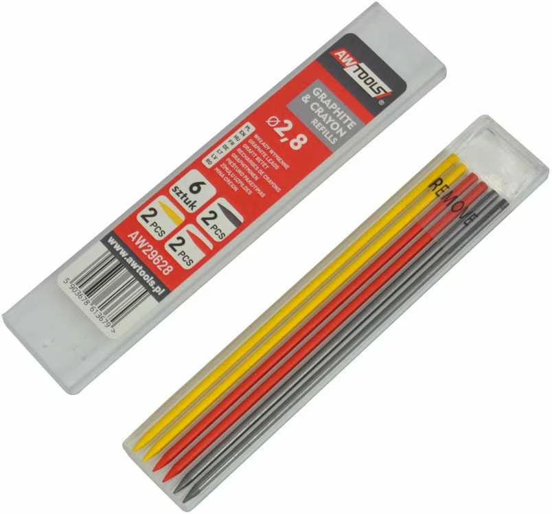 AW-Tools AWTOOLS SPALVOTI KEIČIAMI PIEŠTUKO GRAFITAI, rinkinys 6 vnt.