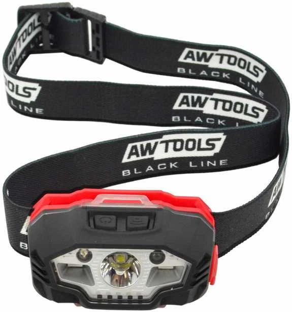AW-Tools AWTOOLS LED priekinis žibintas USB 5 funkcijų Juodas LINE