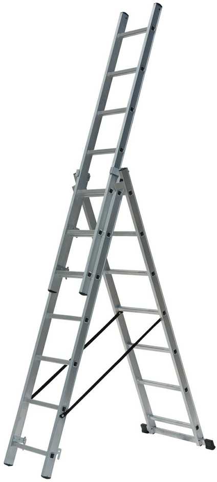 AW-Tools AWTOOLS ALIUMINIO KOPĖČIAS 3x10 ŽINGSNIŲ 150KG PRITAIKYMAS PRIE LAIPTŲ