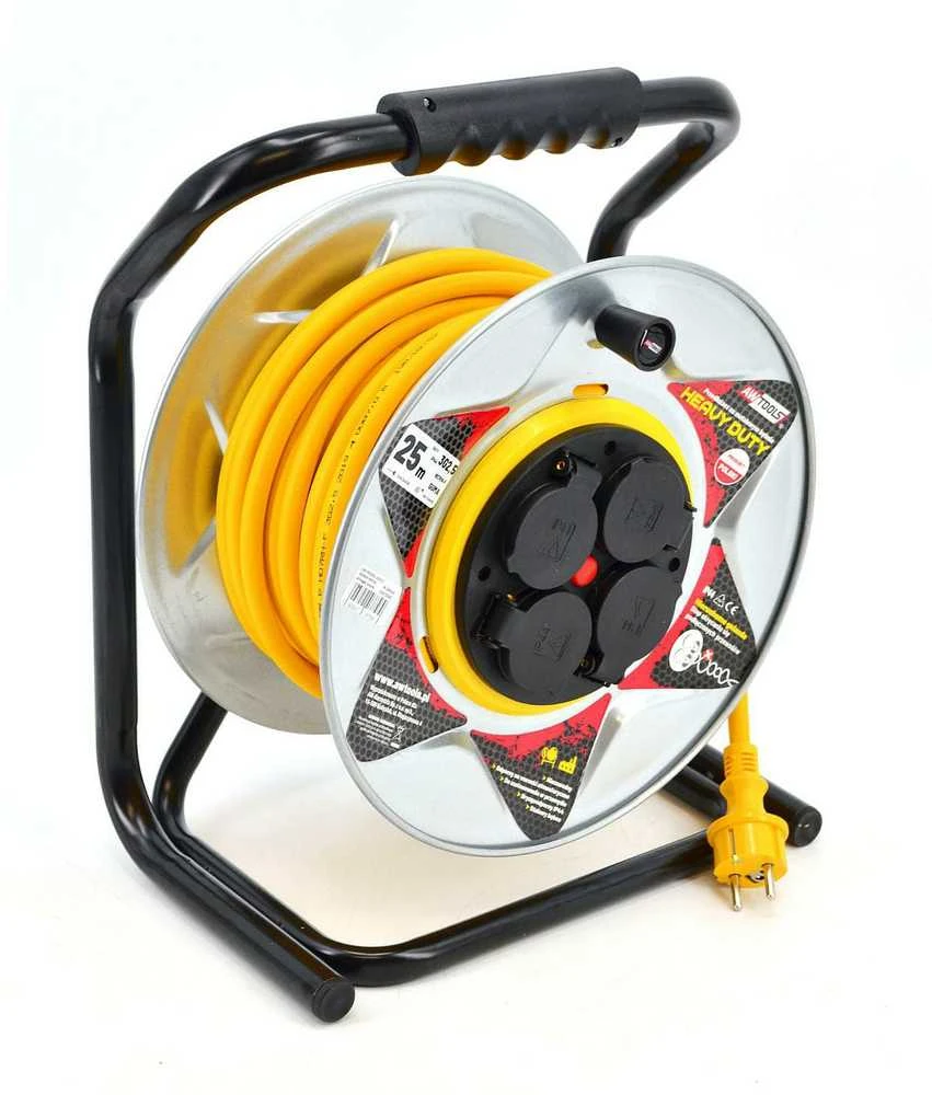 AW-Tools AWTOOLS pratęsimas BUGNAS METAL GELTONAS HEAVY DUTY 30m 3x1,5 mm 16A / 3680W / IP44 NEOPRENAS
