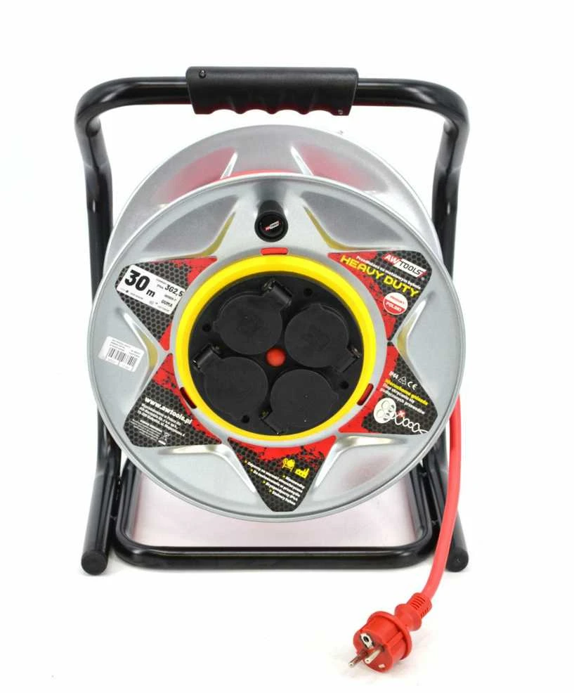 AW-Tools AWTOOLS pratęsimas BUGNAS METAL Raudonas HEAVY DUTY 25m 3x1,5 mm 16A / 3680W / IP44