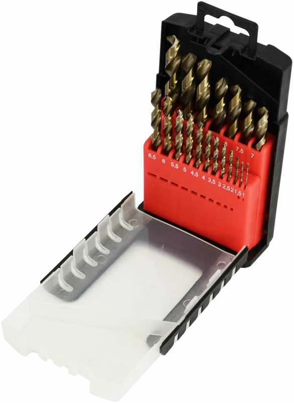 Grąžtas AW-Tools AWTOOLS GRĄŽIAI METALUI 1,0-10,0 mm / KOBALTAS / RINKINYS 19 VIENŲ