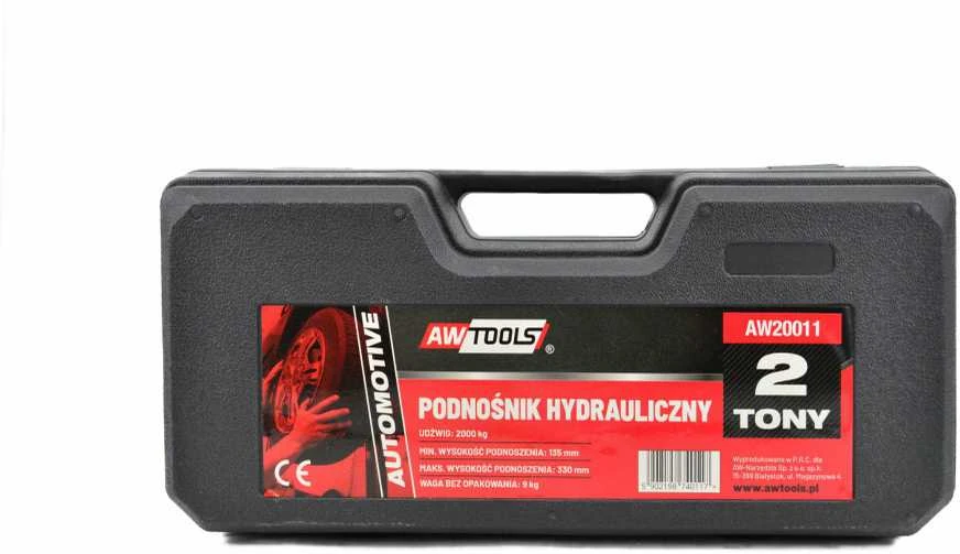 AW-Tools hidraulinis keltuvas 2 tonos, 135 - 335mm, dėklas