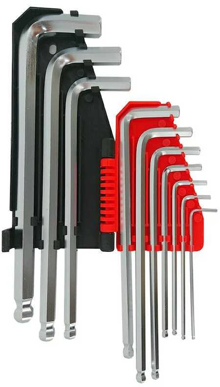 AW-Tools AWTOOLS RAKTAI ŠEŠIAKAMPIAI HEX/ 2,0-12,0mm/ 10vnt./ SU RUTULINE GALVUTE ILGI Juodas LINE