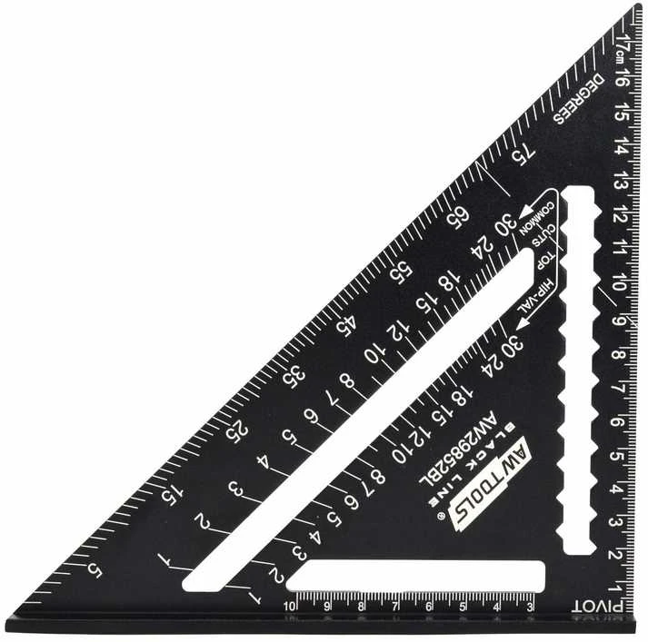 AW-Tools AWTOOLS ALIUMININIS STALIAUS KAMPAS 7″ Juodas LINE