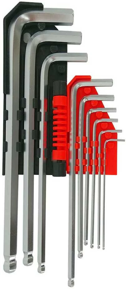 AW-Tools AWTOOLS ŠEŠIAKAMPIAI RAKTAI HEX /1,5-10,0mm/ 9vnt. KULA Juodas LINE