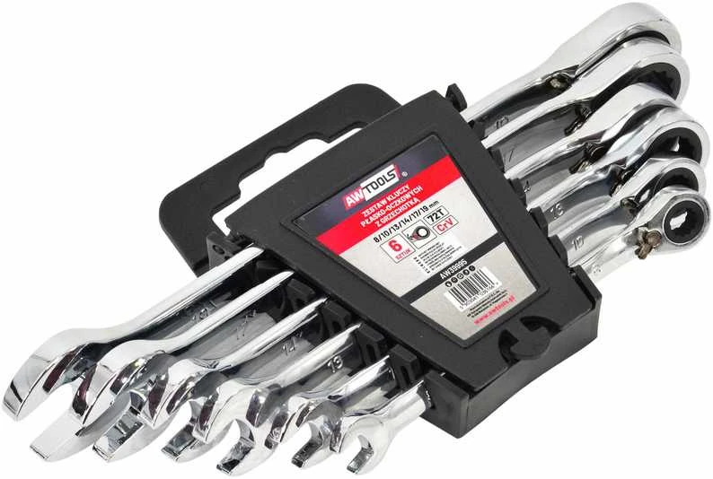 AW-Tools Kombinuotas raktas su terkšle AWTools AW39995; 8-19 mm; 6 vnt.