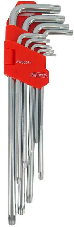 AW-Tools AWTOOLS RAKTAI IMBUSINIAI TORX/T10-T50/ 9vnt./ LABAI ILGI Juodas LINE