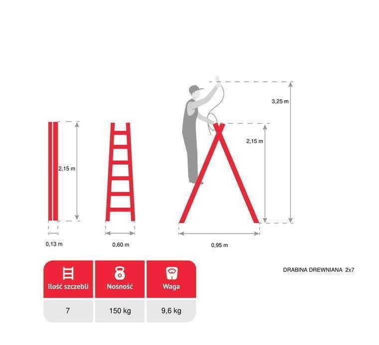 AW-Tools AWTOOLS MEDINĖS KOPĖČIOS 2x 7 PAKOPŲ 150KG