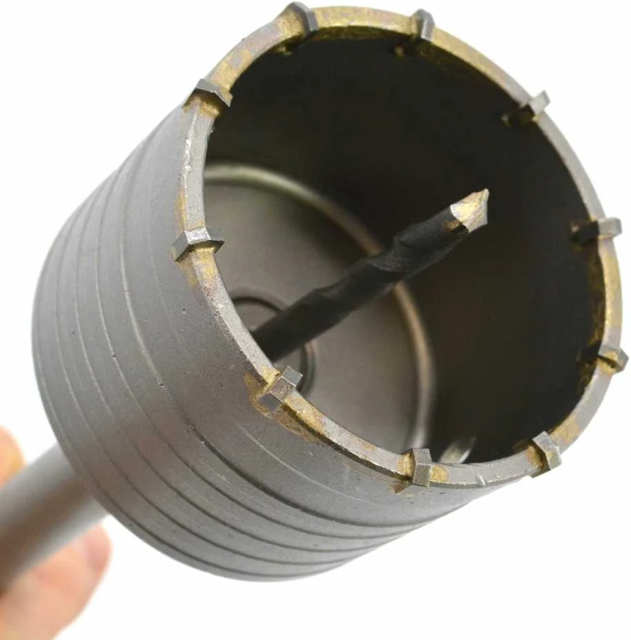 AW-Tools SDS Plus gręžimo karūnų betonui su  350mm centravimo grąžtais rinkinys FI65mm + FI80mm