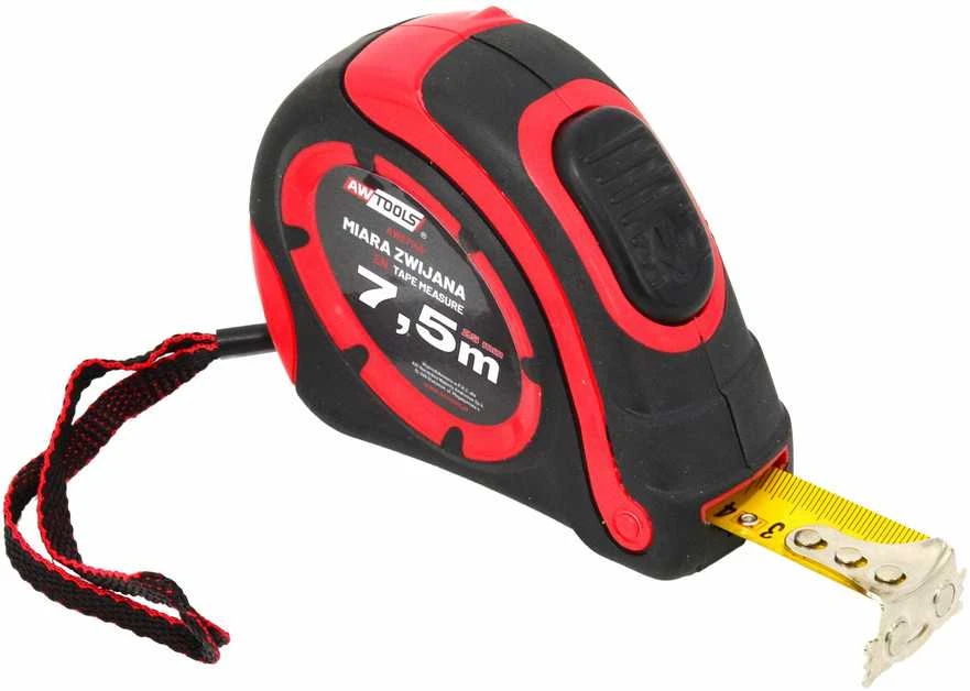 AW-Tools AWTOOLS RULETĖ SU MAGNETU 7,5m x 25mm ABS TPR 1-AUTO STOP