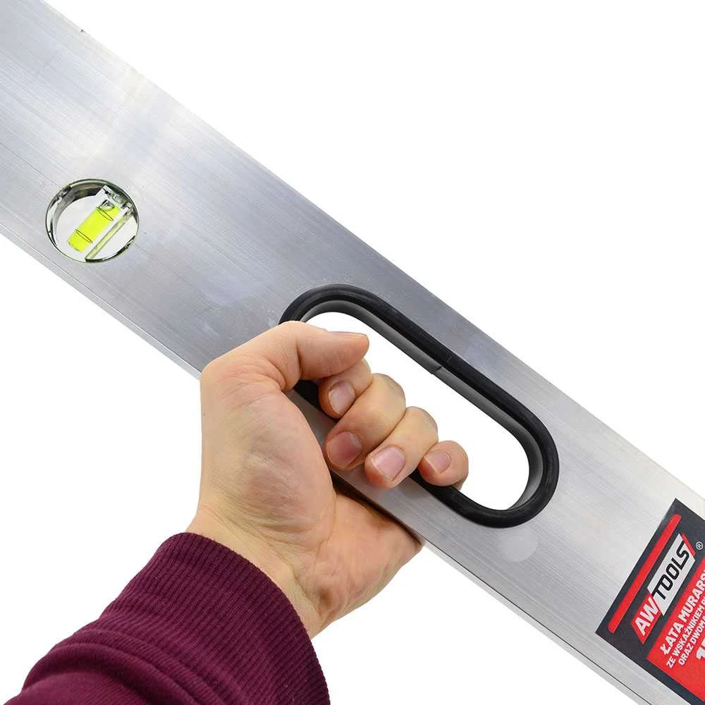 AW-Tools AWTOOLS MŪRO MATAVIMO STOVAS VERTIKALUS / HORIZONTALUS 200cm SU RANKENĖLĖMIS