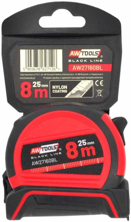 AW-Tools AWTOOLS RULETĖ 5m x 25mm ABS NAILONINĖ DANGA