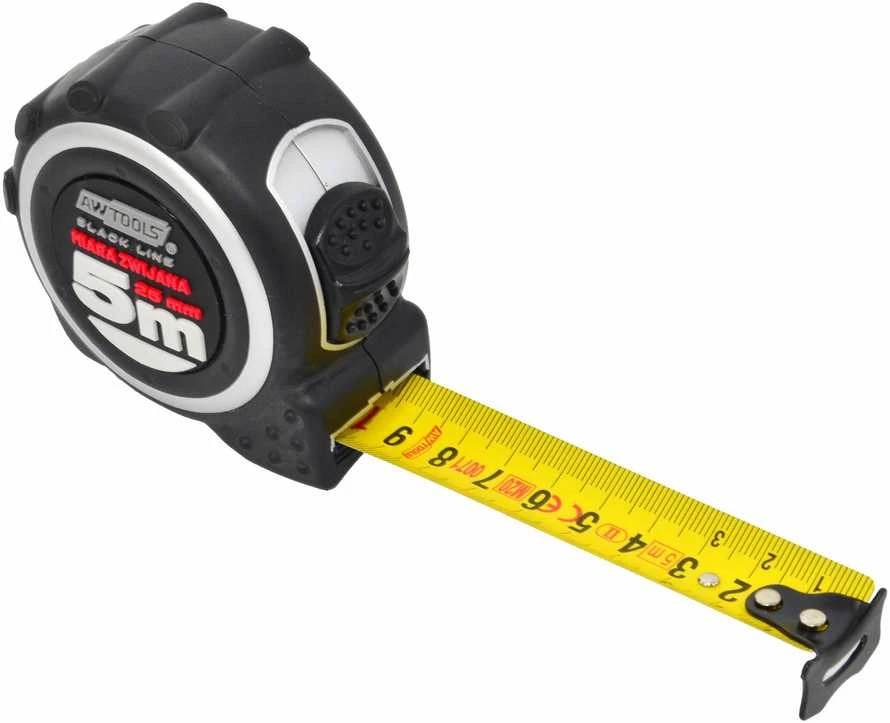 AW-Tools AWTOOLS RULETĖ DVIPUSĖ 5m x 25mm ABS TPR 1-STOP