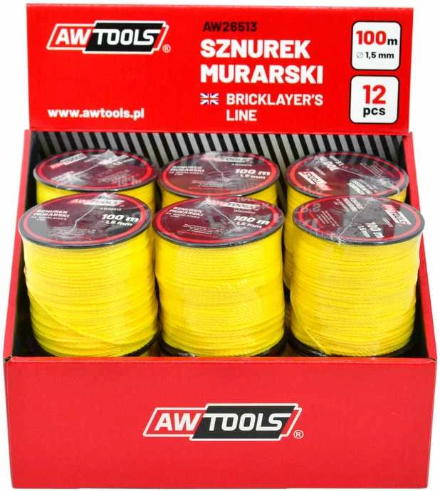 AW-Tools AWTOOLS MŪRININKO VIRVĖ 100m / 1,5mm / 12vnt.