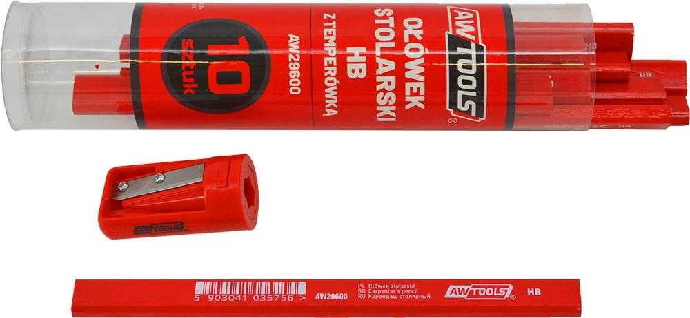 AW-Tools AWTOOLS STALIAUS PIEŠTUKAS HB RAUDONAS 10vnt. TŪTELĖJE