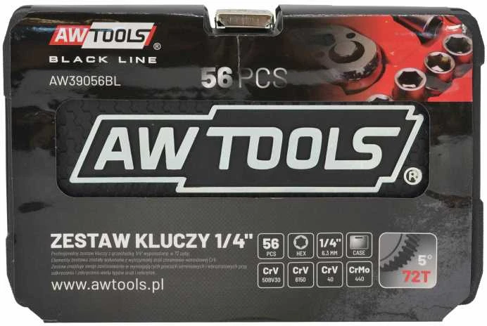 AW-Tools Raktų komplektas AWTools AW39056BL; 1/4''; 56 vnt.