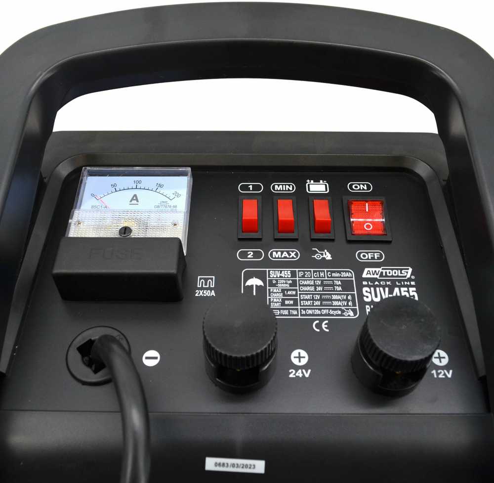 AW-Tools Automobilių akumuliatorių pakrovėjas/užvedimo prietaisas AWTools AW16244BL; 12-24 V