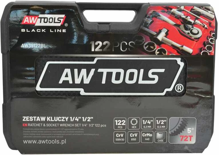 AW-Tools Raktų komplektas AWTools AW39122BL; 1/2''; 1/4''; 122 vnt.