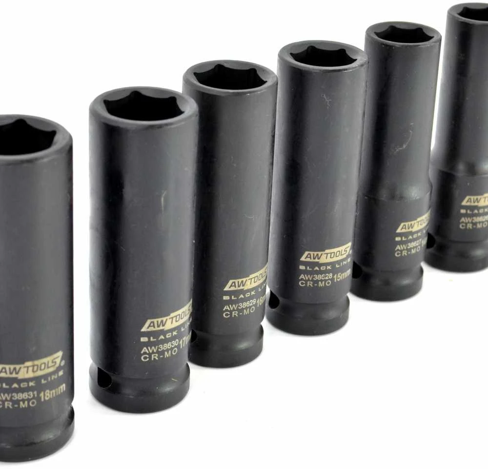 AW-Tools Smūginių galvučių rinkinys AWTools AW38691BL; 1/2''; 10-32 mm; 14 vnt.