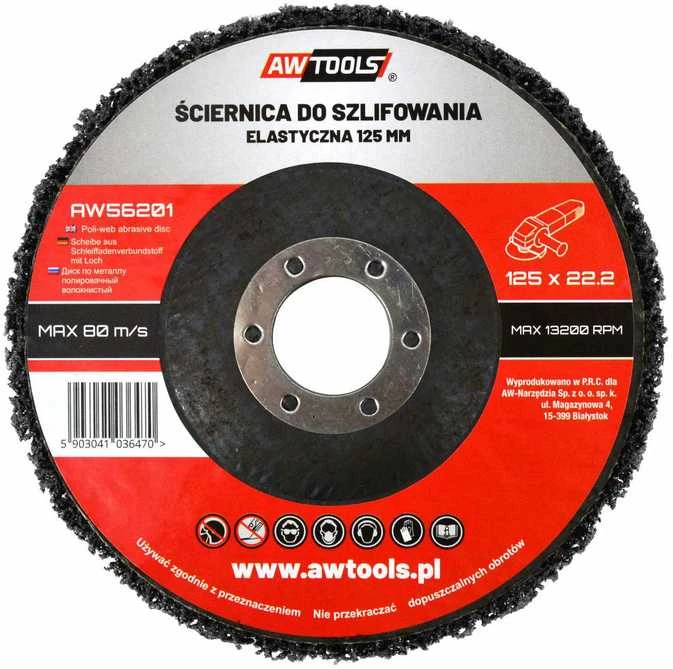 AW-Tools AWTOOLS ŠLIFAVIMO DISKAS 125×22,22mm NEAUSTINIO PLUOŠTO
