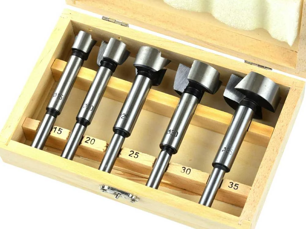 Grąžtas AW-Tools AWTOOLS SĘKOWNIKI DO DREWNA / KOMPLET 5elem. 15-20-25-30-35mm TRZPIEŃ 8mm