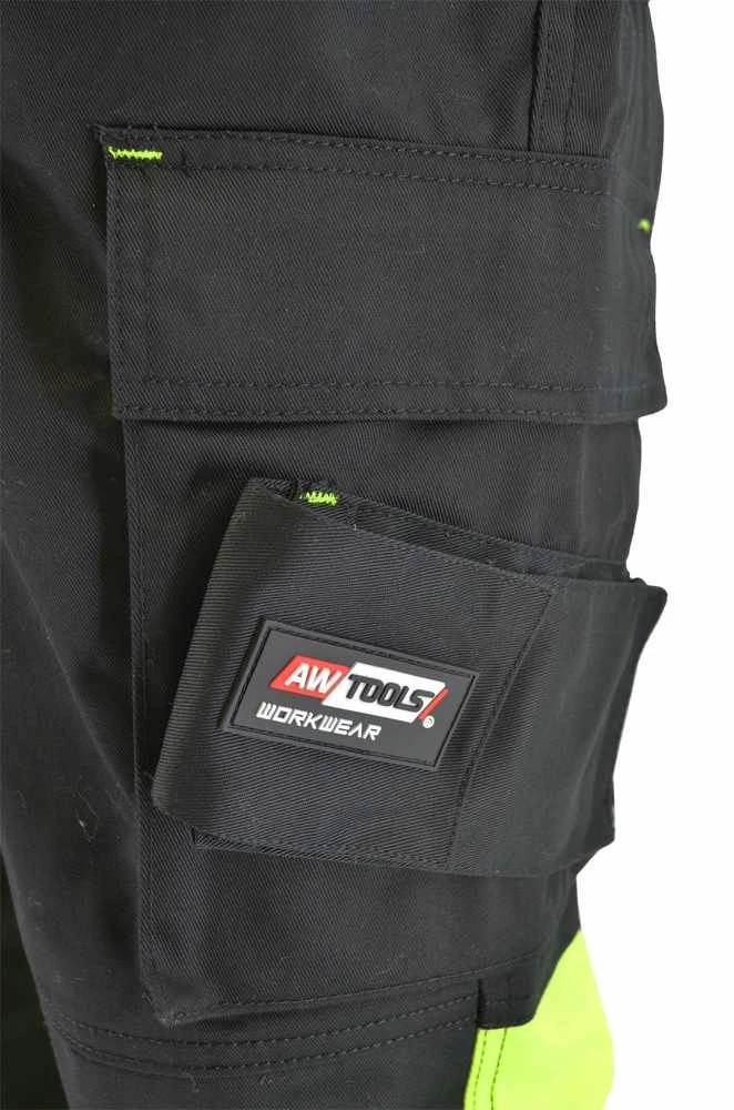 AW-Tools Apsauginės kelnės AWTools AW02612; T3; L juoda/geltona