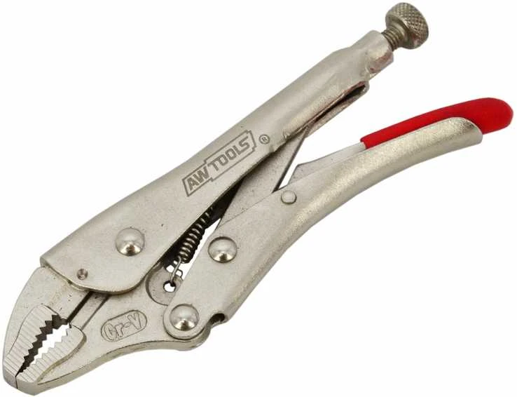 AW-Tools AWTOOLS Fiksavimo replės 250mm su užapvalintais žiaunų antgaliais
