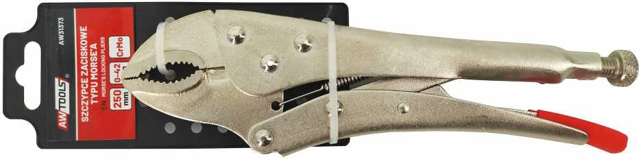 AW-Tools AWTOOLS Fiksavimo replės 250mm su užapvalintais žiaunų antgaliais