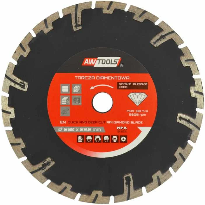 AW-Tools AWTOOLS DEIMANTINIS DISKAS 230×22,2 / SEGMENTINIS GILIAM PJOVIMUI