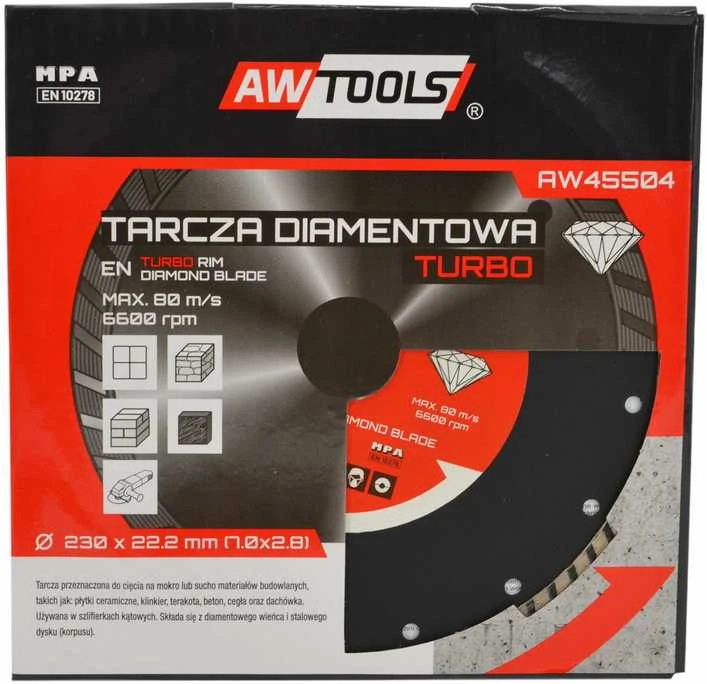 AW-Tools AWTOOLS DEIMANTINIS DISKAS 230×22,2 / TURBO