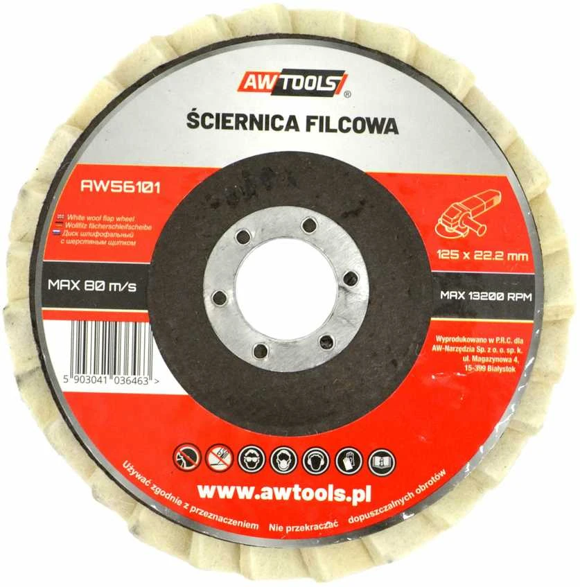 AW-Tools AWTOOLS VELTINIO ŠLIFIMO RATAS 125mm