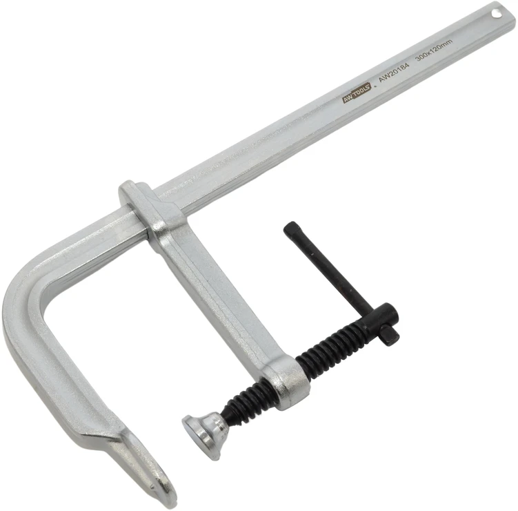 AW-Tools AWTOOLS Staliaus spaustuvas kaltinis F tipo varžtinis / 80x250mm (15.5x7.5)