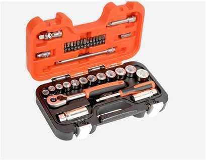 Bahco Galvučių rinkinys 3/8",1/4" priedai, 34vnt. „Dynamic-Drive“ profilis