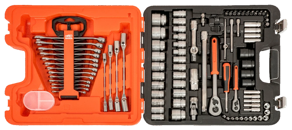 Bahco Galvučių, priedų ir raktų rinkinys 1/2" ir 1/4" 94 vnt