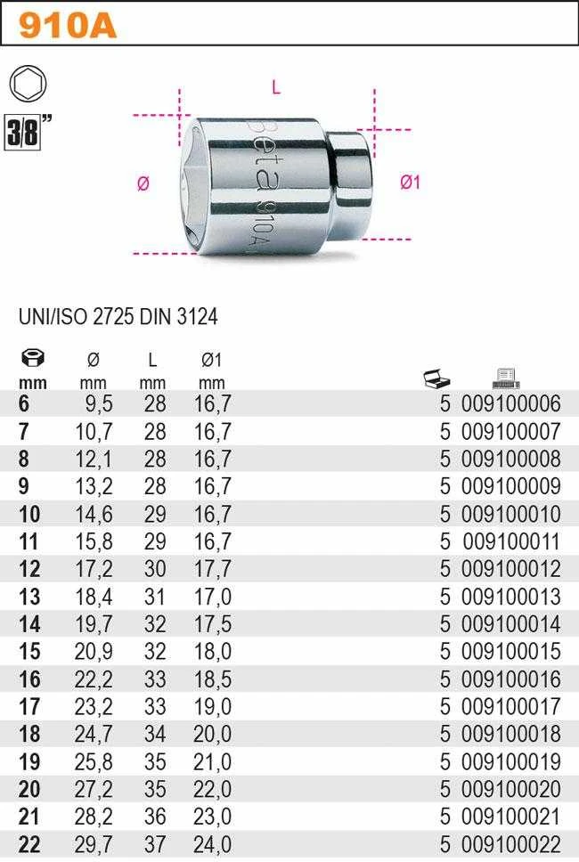 Beta Tools BETA NASADKA 3/8"* 8mm...