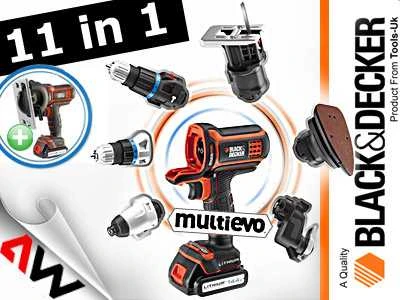 Black & Decker suktuvas gręžtuvas MultiEvo MT218KB-QW, 18V, 2x1.5 Ah, su lagaminu