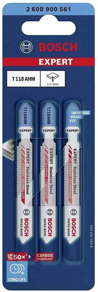 Bosch 3 siaurapj.pjūkleliai T118AHM Stainless Steel