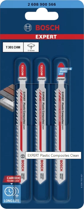 Bosch 3 siaurapj.pjūkleliai T301CHM PlasticComposites