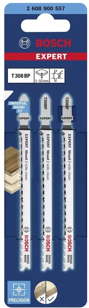 Bosch 3 siaurapj.pjūkleliai T308BP Wood 2-side clean