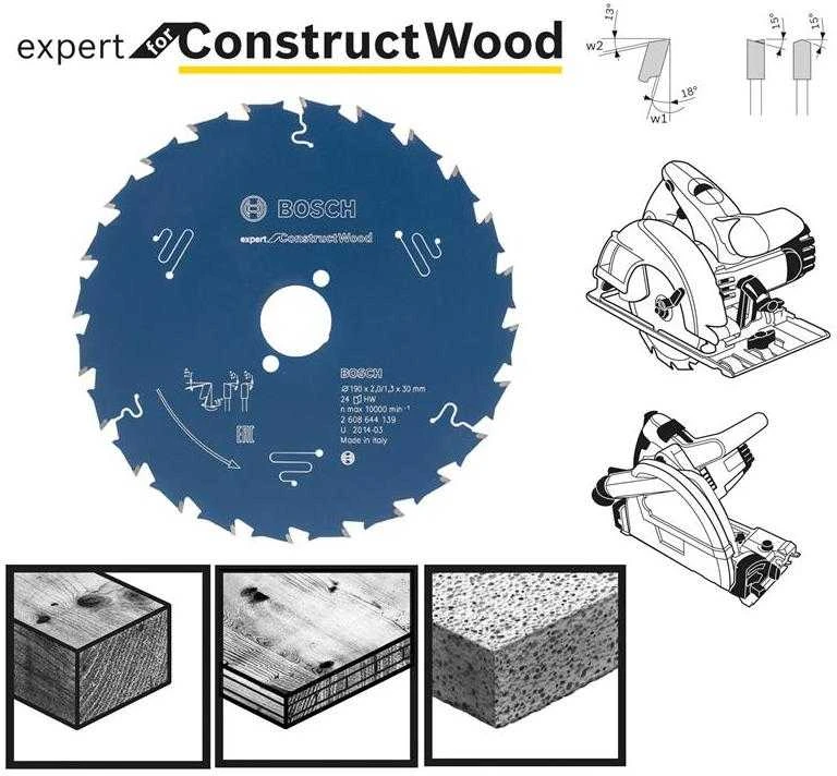 Pjovimo diskas Bosch Expert for Construct Wood 2608644136; 160x20 mm; Z24