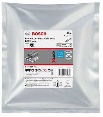 Bosch X-LOCK PrismaCeramic R782 Inox 125 mm,G 36 ,25 vnt.