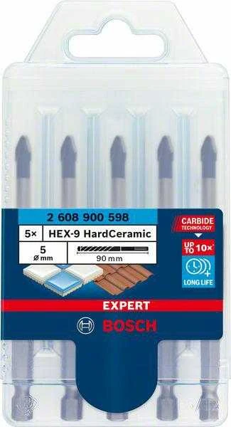 Grąžtas Bosch HEX-9 HardCeramic 5x90 mm, 5 vnt.