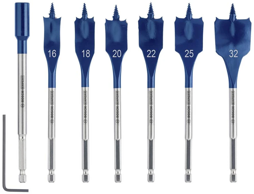 Bosch „EXPERT Self Cut Speed“ plunksninių grąžtų rinkinys 16 / 18 / 20 / 22 / 25 / 32 mm 7 vnt. (2608900334)