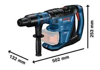 Bosch GBH 18V-40 C perforatorius su techniniais matmenimis