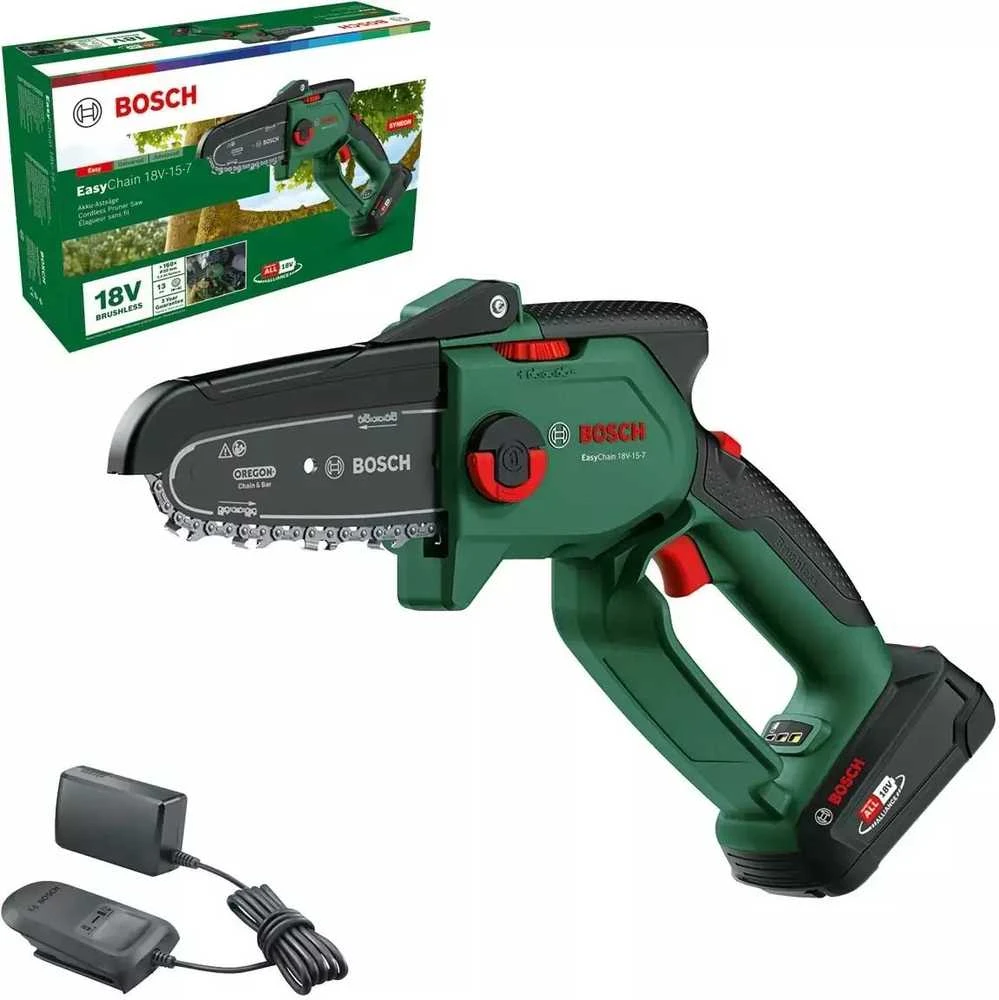 Bosch Akumuliatorinis grandininis pjūklas EasyChain 18V-15-7 pilnas komplektas (06008B8900)