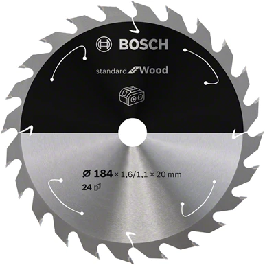 Pjovimo diskas Bosch Standard for Wood 2608837702; 184x20 mm; Z24