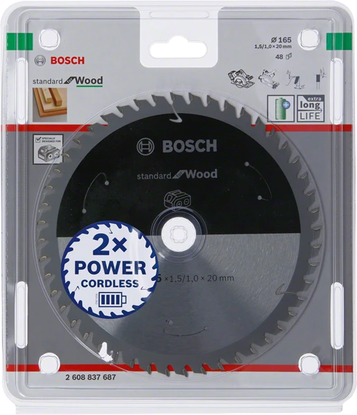 Bosch Standartinis medžiui 165x20x1,5/1,0x48T