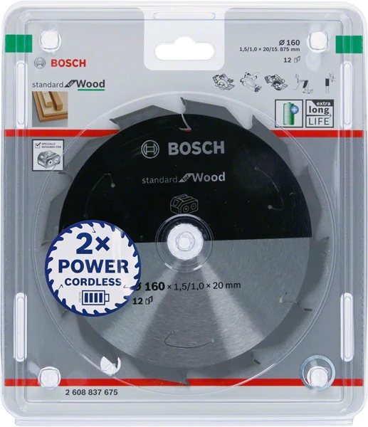 „Bosch Standard for Wood“ 160x20/15,875x1,5 / 1,0x12T